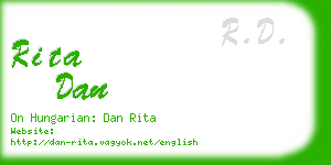 rita dan business card